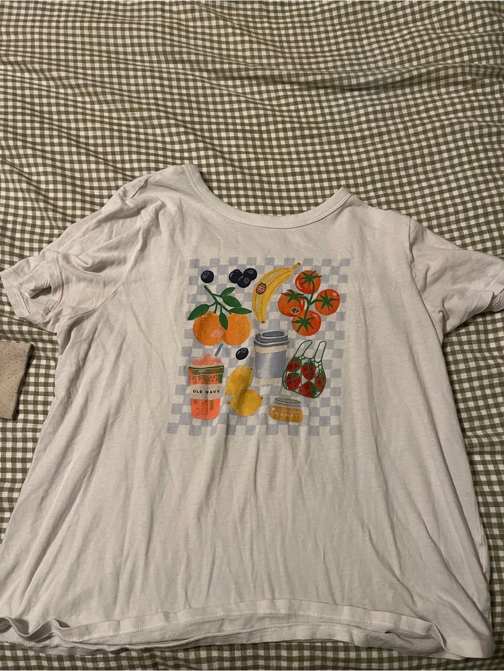 Old Navy White Graphic Fruit T‑Shirt